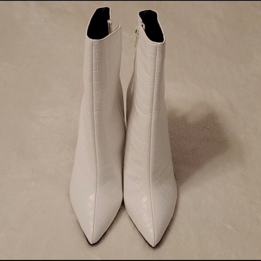 White Croc Ankle Boots Bootie